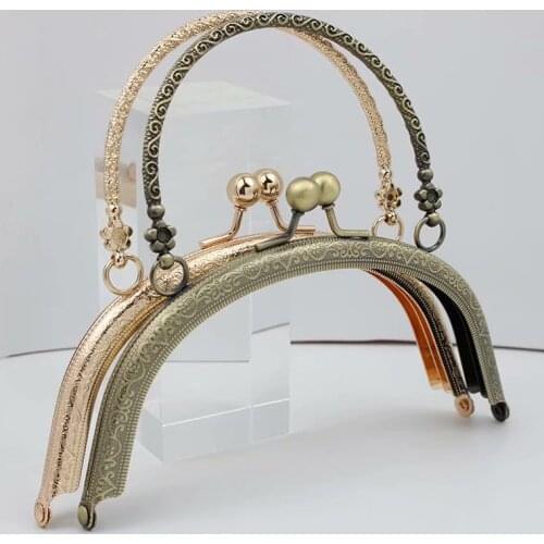 DIY Craft 16.5cm Metal Handbag Handle Frame Kiss Clasp Lock Handle Arch For DIY Purse Bag Fashion