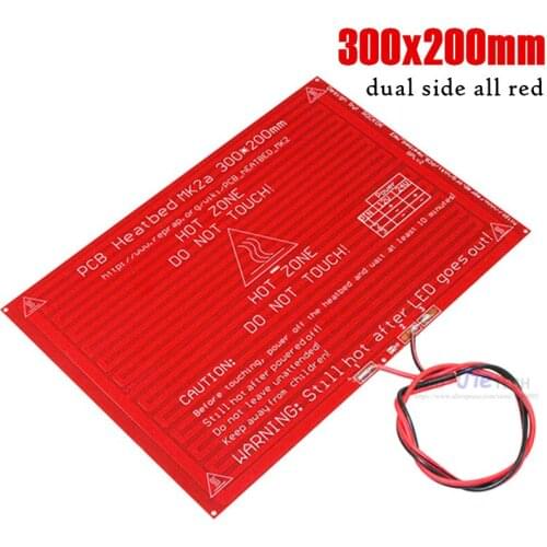 MK2A 200*300*2.0mm PCB heating bed build plate heated bed 12/24V dual voltage welding Power wiring 3D printer parts