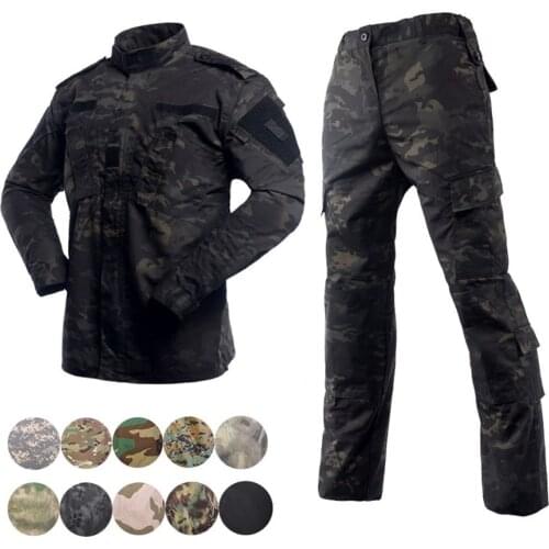 Men Tactical Military Uniform Jacket + Pants Set Airsoft Combat Uniforms Camouflage Suits BDU CS Game Clothing