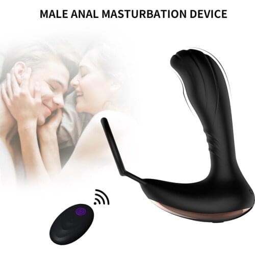 Male Prostate Massage Vibrator Anal Plug Waterproof Powerful Prostate Stimulator Butt Delay Ejaculation Ring Toy For Men
