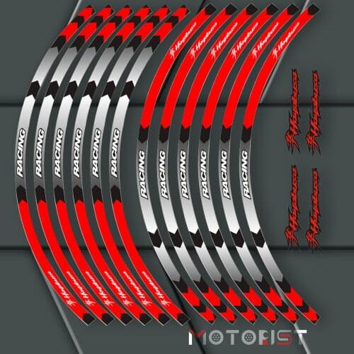 A set of 12pcs high quality motorcycle wheel decals waterproof Reflective stickers rim stripes For Suzuki Hayabusa