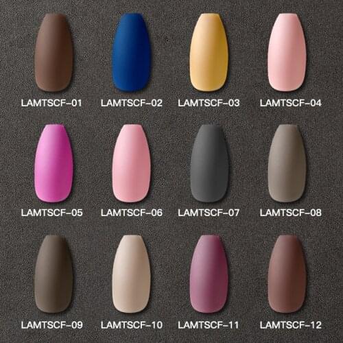 24PCS Matte Nude False Nails Fashion Nail Art Tools Artificial Full Nail Piece Wearable Detachable Nail Extension False Nails