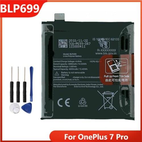 Original Phone Battery BLP699 For OnePlus 7 Pro One Plus 7 Pro Replacement Rechargable Batteries 4000mAh With Free Tools