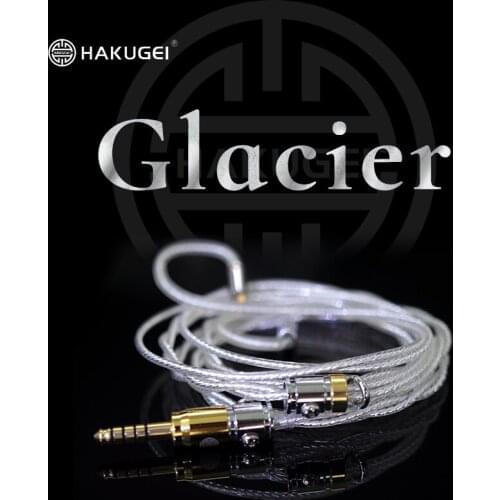 HAKUGEI Glacier Thick silver-plated single crystal copper Upgrade Earbuds 6N OCC 25awg Wire Earphone Cable 0.78 MMCX 4.4 3.5