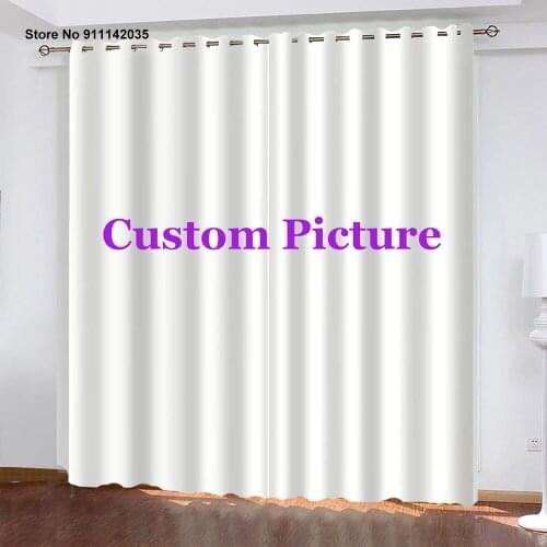 Custom Windows Curtains for Living Room Bedroom Decor Luxury Curtain POD Customized LOGO Photo Home Decor with Hooks 1 Panels