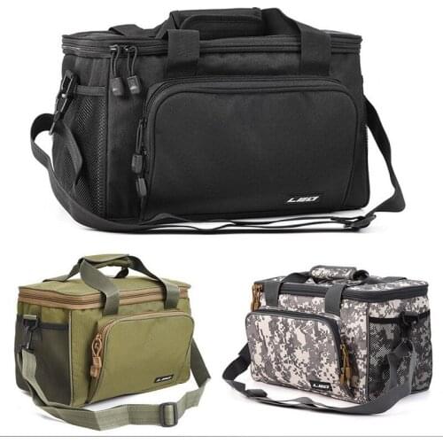 Portable Multifunctional Canvas Fishing Shoulder Outdoor Fishing Tackle Fishing Tackle Bag Fishing Reel Bait Storage Lunch Bag