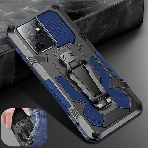 Shockproof Case For Samsung Galaxy S21 Ultra 5G S21 Plus S20 FE A12 A42 A21S A32 A52 A72 M51 Armor Stand Holder Belt Clip Cover
