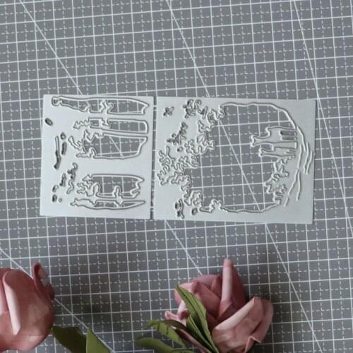 Rectangle Metal Cutting Dies Forest Tree Animal Deer for DIY Scrapbooking Photo Album Decorative Embossing Paper Card