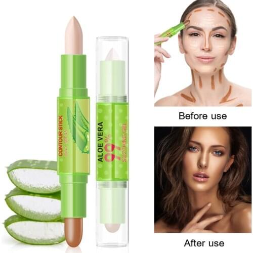 Multi-color Double-headed Concealer Stick Highlight Stick Aloe Face Foundation Concealer Pen Contour Corrector Cosmetic