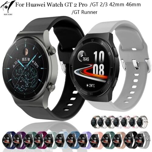 Silicone Strap For Huawei Watch GT 2 42mm/2 Pro/2e wrist WatchBand for Huawei Watch GT 2 46mm Replacement bracelets Accessories