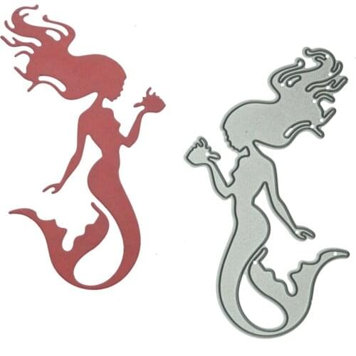 Mermaid Figure Pattern Metal Cutting Dies Scrapbooking For Handmade Clipart Decorating Craft Paper Cutter Mold