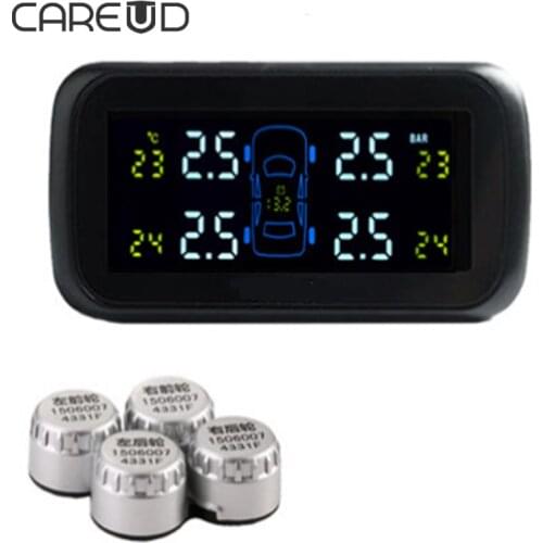 CAREUD U903 TPMS For All Car Tire Pressure Monitoring 4PCS MINI External Sensors Alarme Carro High Sensitivity Car Alarm System