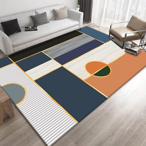 Modern Abstract Art Creative Rugs Office Geometric Carpet Home Living Room Area Carpet Mat Bedroom Simple Casual Bedside Rug Mat