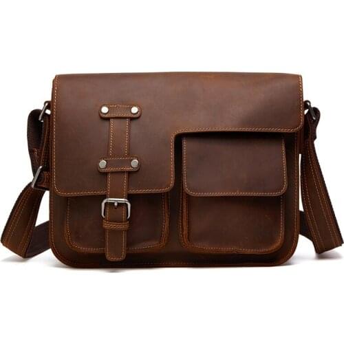 Vintage Bag Mens Genuine Leather Briefcase Male Handbag Man Ipad Bag Cowhide Leather For Men Messenger Bags Mens Briefcases
