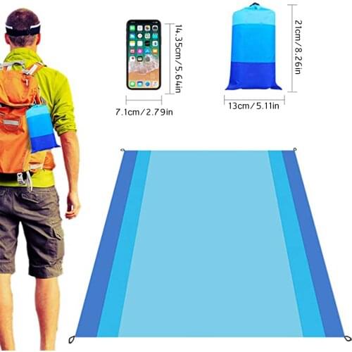 Large Waterproof Sandproof Beach Blanket Lightweight Portable Picnic Blanket For 4-7 People Camping Travel Hiking Vacation