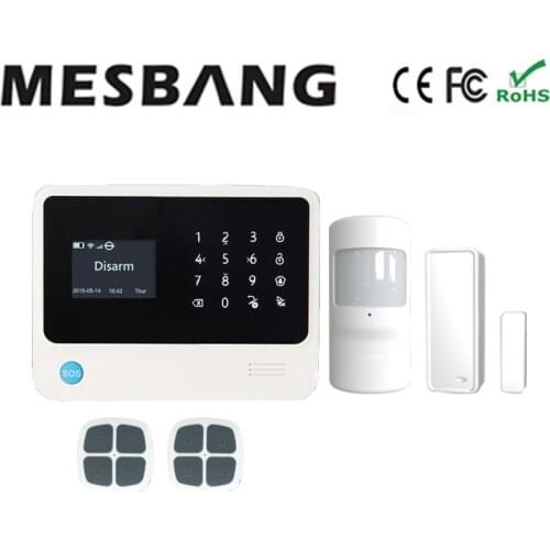 Wifi alarm system GSM alarm system with door detector motion sensor smoking detector home security alarm system