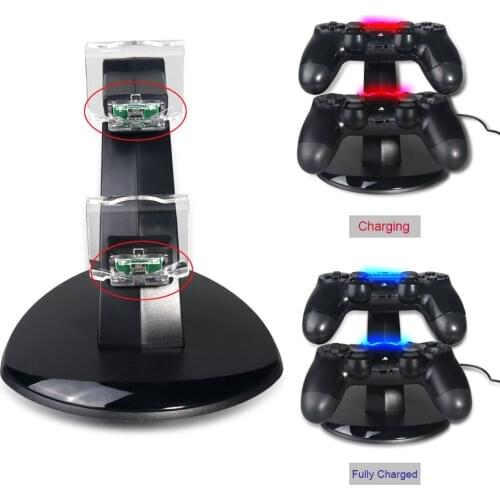 OIVO USB Dual Controller Charger For PS4 Gamepad Charging Station Dock Controller Power Supply Stand for Sony Playstation 4 Slim