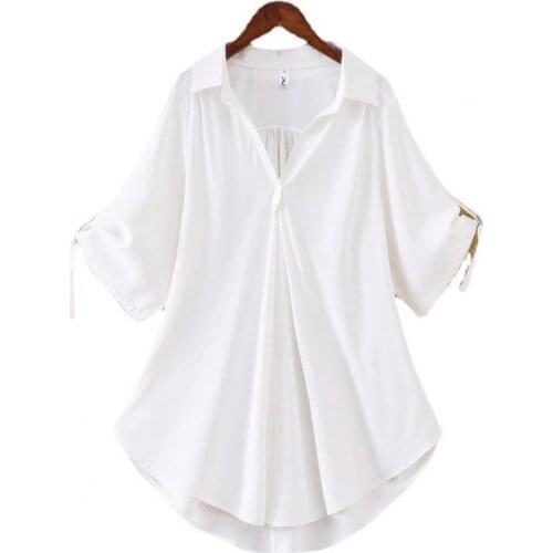 Women Tops Solid Color Cool Casual Ladies V Neck Loose Blouse for Shopping Lady Blouse Shirts Fashion Clothing