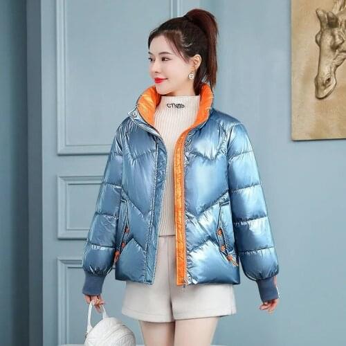 2021 New Women Winter Jacket Parkas Short Slim Stand Collar Casual Waterproof Warm Coat Female Cotton Padded Parka Outwear