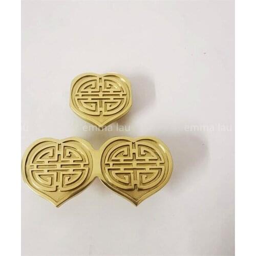 1Pc Chinese Style Bdoor Cabinet Door Handle Lucky Heart Drawer Knobs Cupboard Pulls Gold Kitchen Cabinet Handles Furniture