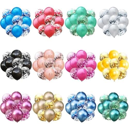 10pcs/lot Mix Confetti Latex Balloons Wedding Birthday Party Decoration Supplies Metallic Helium Balloon Kids toys globos