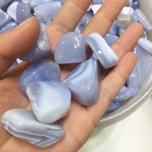 100g Large Piece Natural High Polished Blue Lace Agate Tumble/Gravel/Macadam