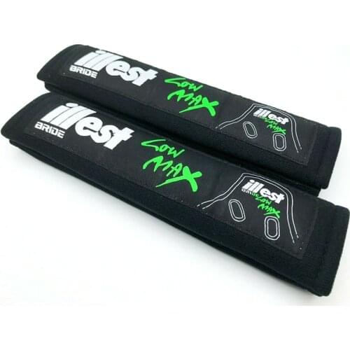 2pcs JDM illest Bride Red/Black Cotton Seat Belt Cover Soft Harness Pads Shoulder Pad