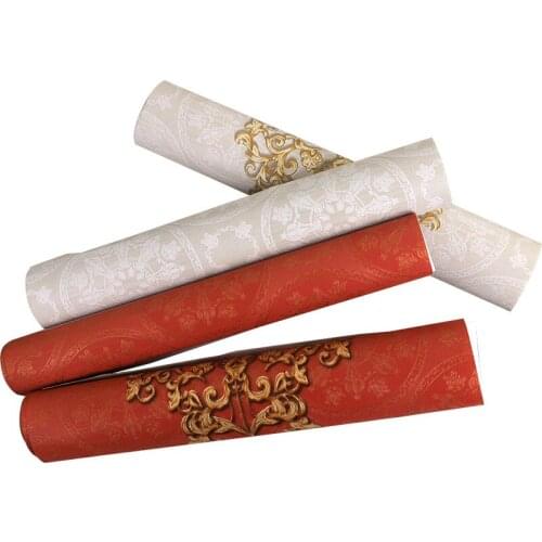 3D Chinese AB red wallpaper bedroom living room TV background wall antique Chinese wallpaper new Chinese style