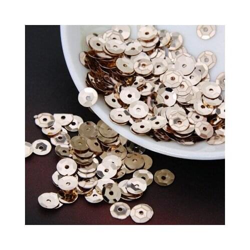 50g(1650pcs) 8mm Cup Sequins for Craft Silver-based Embossing 16 Champagne Cup Confetti