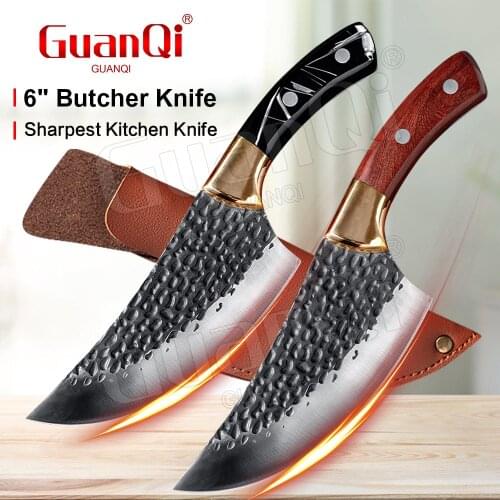 6 Inch Forged Stainless Steel Butcher Knifes Handmade Fishing Knife Stainless Steel Kitchen Boning Knife Outdoor Hunting Knifes