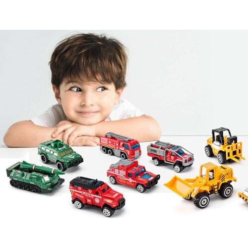 6Pcs Simulation Alloy Car Toy Police Fire Truck Off-road Racing Model Kids Gift Durable Material Kids Gift Creative Design Alloy