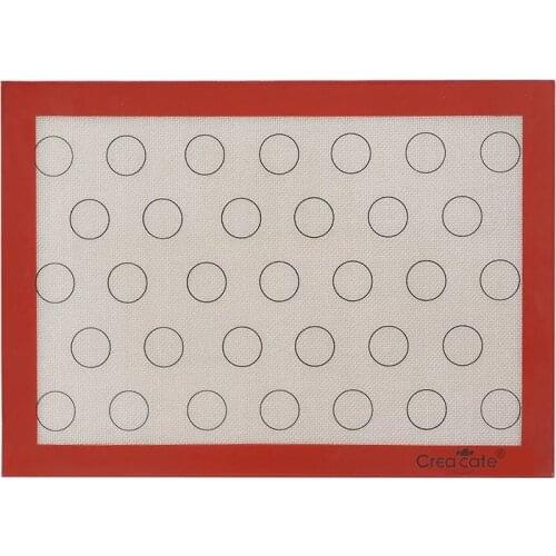 Creacate Non-stick 28 Circle LG Macarroon Baking liner Macaron Silicone Fiberglass Mat macaron silicone baking mat