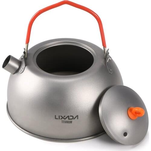 Lixada 600ml Kettle Titanium Tea Kettle for Boiling Water Coffee Tea Pot for Outdoor Camping Hiking Backpacking