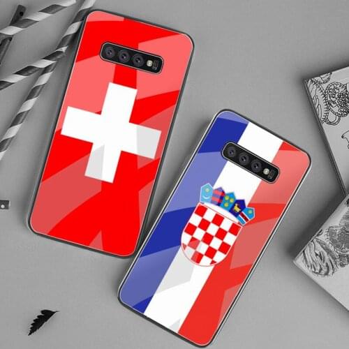 Hungary switzerland croatia flag Phone Case Tempered Glass For Samsung S20 Plus S7 S8 S9 S10 Plus Note 8 9 10 Plus