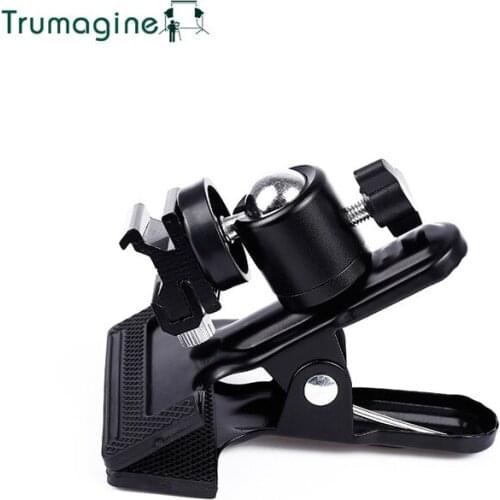 TRUMAGINE Black 360 Swivel Ball Head Flash Strong Big Clip For Photography Studio Flash holder Can Be Rotate