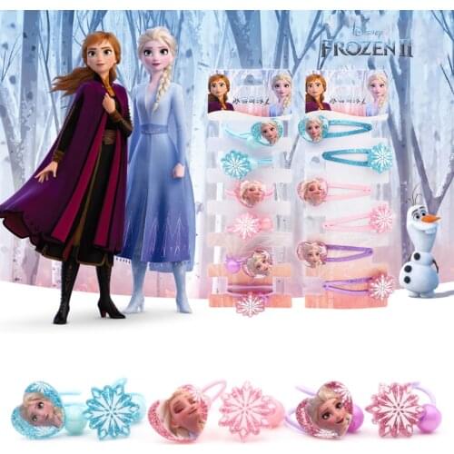 6pcs/set Disney Frozen 2 Girls Doll Accessories Elsa Hairline For Kids Headdress Side Clip Hair Accessories Plastic Clip