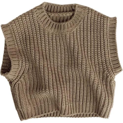 Korean childrens thick thick woolen vest pullover sweater boys and girls sleeveless vest tide P4779