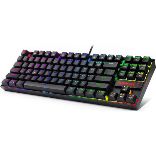 Redragon K552 Mechanical Gaming Keyboard 60% Compact 87 Key Kumara Wired Cherry MX Blue Switches Equivalent for Windows PC Gamer