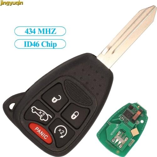 Jingyuqin 5pcs Remote Car Key Fob Control ID46 PCF7941 434MHZ For Chrysler 300 Aspen Jeep Grand Cherokee Dual Booting 3/5 Button