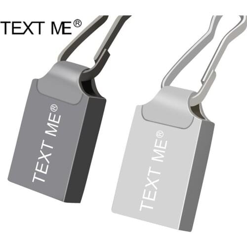 TEXT ME Metal memory card USB 2.0 32GB 16GB 8GB 4GB Creative U Disk 64GB Lanyard Ultra Mini USB