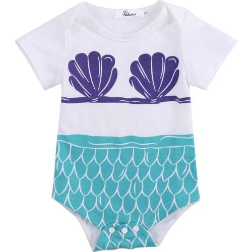 Summer romper 2016 wholesale dropshipping newborn kid baby infant boy girl mermaid romper outfit clothes