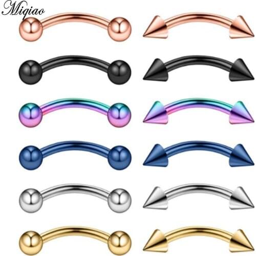 Miqiao Hot Sale 12 Piece Set Stainless Steel Eyebrow Nail Eyebrow Ring Lip Nail Nose Nail Puncture Lip Ring Labret Body Jewelry