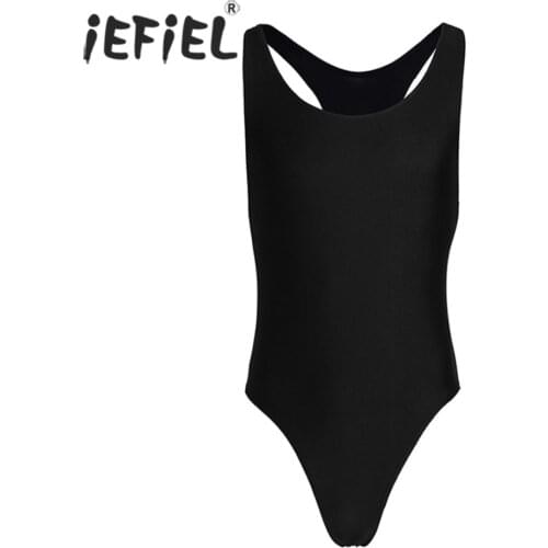 IEFiEL Men One-piece Mankini Bodysuit Tank Tops Slim Cut Leotard Singlet Underwear Workout Dancewear Tops Clothing