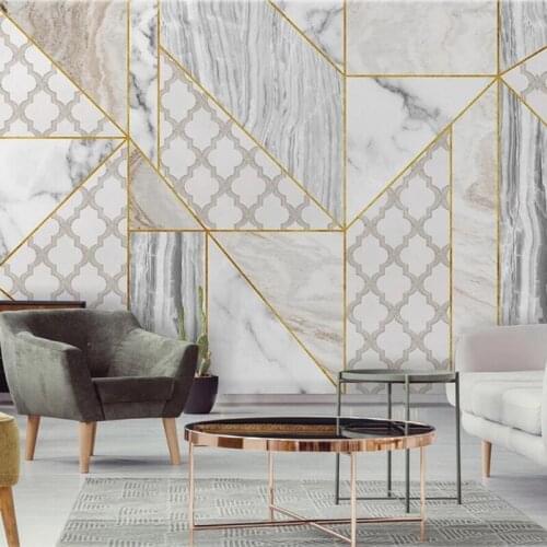 Custom mural white Nordic simple modern light luxury imitation marble TV background wall decorative wallpaper papel DE parede
