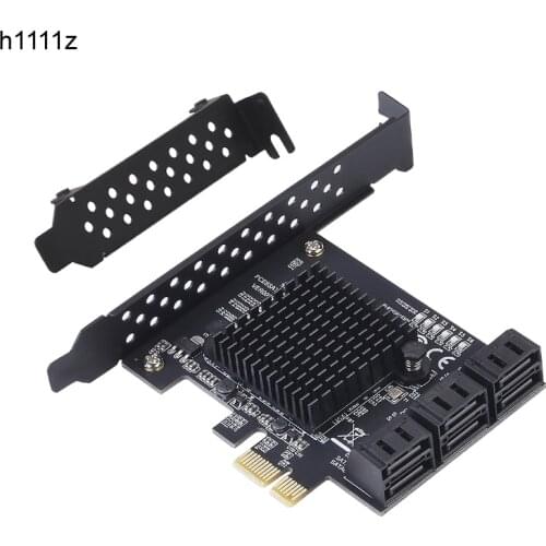 NEW Add On Card PCI-E/PCIE SATA Card PCI Express SATA 3 PCIE to SATA 3.0 Card 6 Port SATA3 PCIE X1 Card with Low Profile Bracket