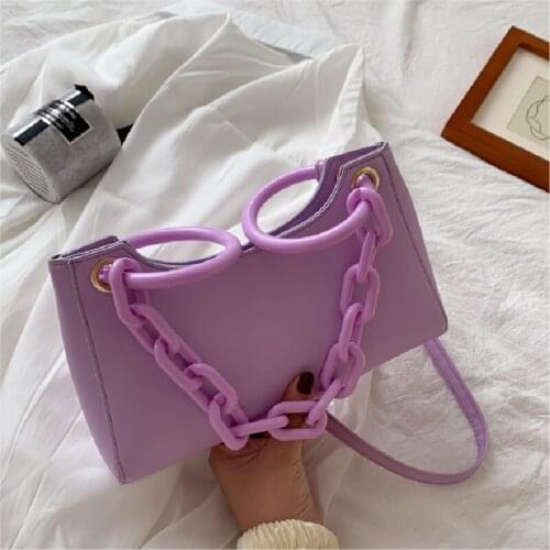 New 2021 Fashion Women Shoulder Bags Luxury Designers Lady Underarm Bag Thick Chain Girl Purses High Quality Leather Female Bags