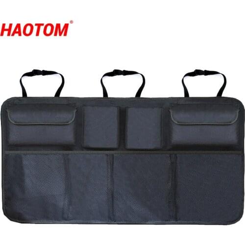 Car Trunk Organizer Adjustable Backseat Storage Bag Net High Capacity Multi-use Oxford Auto Seat Back Organizers Black Gray