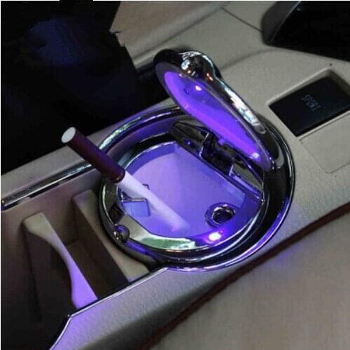 Car-Styling Car Cigarette ashtray with LED lamp For Skoda Octavia Yeti Roomster Fabia Rapid Superb