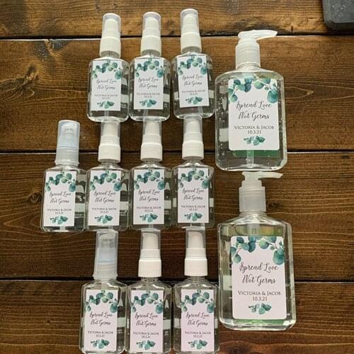 Custom In Health Sanitizer Labels Hand Sanitizer Labels Wedding Stickers Eucalyptus Wedding Favor Labels Sanitizer Stickers