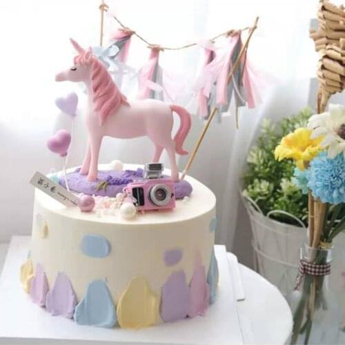 Simple Unicorn Cake Topper Birthday Wedding Party Cake Sign Birthday Party Baby Shower Cake Hat Decoration Article Decoration